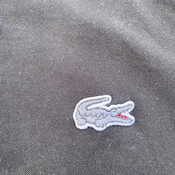 Lacoste Men’s Polo Shirt with Big Logo Black and Gray Size 5 - Picture 6 of 8